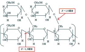 黒酵母発酵液の&beta;グルカンの分子構造図